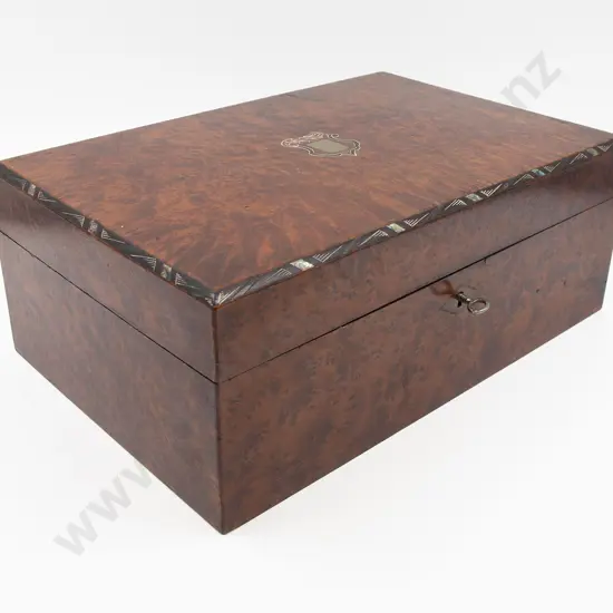 Victorian Burr Walnut Sewing Box