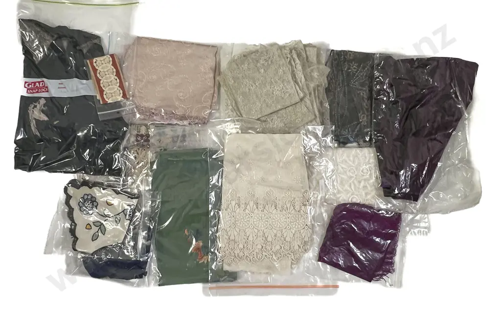 Collection of Material & Lace Pieces Image 1++