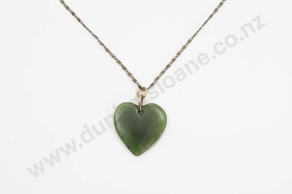 Greenstone Heart Pendant Image 1++