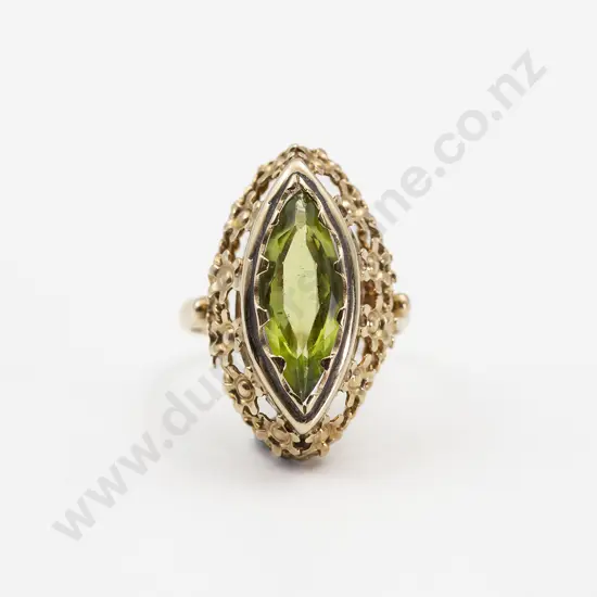 14ct SIngle Green Peridot Dress Ring