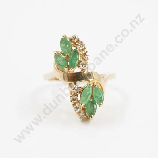14ct Emerald and Diamond Dress Ring