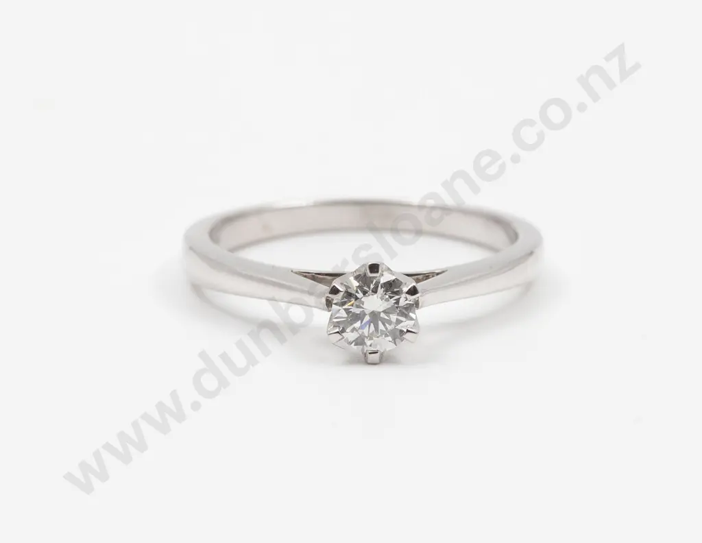 18ct White Gold Solitaire Diamond Ring Image 1++