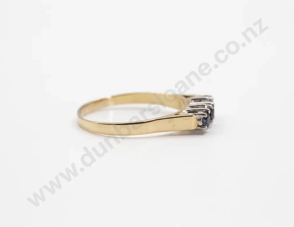 18ct Five Seven Sapphire and Diamond Bridge Ring Image 1++