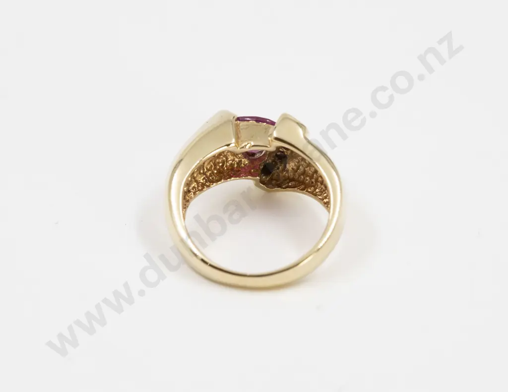 14ct Six Stone Ruby and Diamond Dress Ring Image 1++
