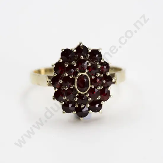 14ct Garnet Cluster Dress Ring