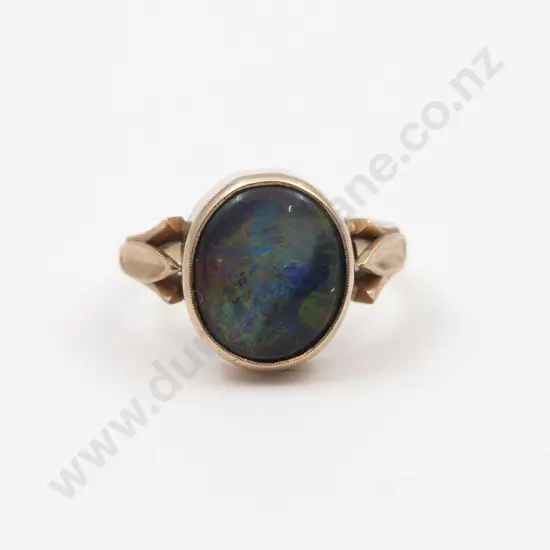 9ct Single Opal Doublet Dress Ring