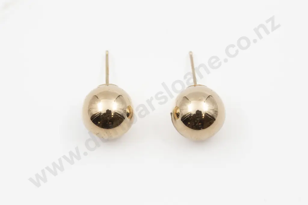 Pair 9ct 'Ball' Bead Stud Earrings Image 1++