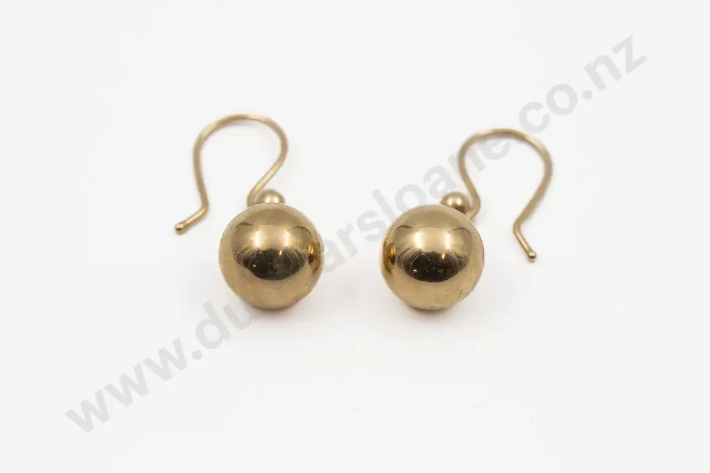 Pair 9ct 'Ball' Pendant Earrings Image 1++