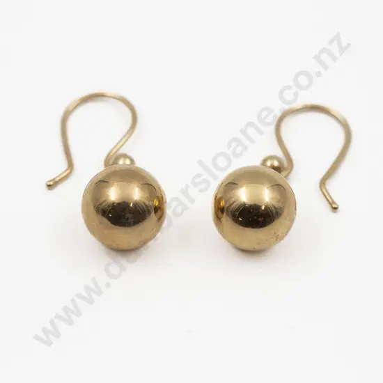 Pair 9ct 'Ball' Pendant Earrings