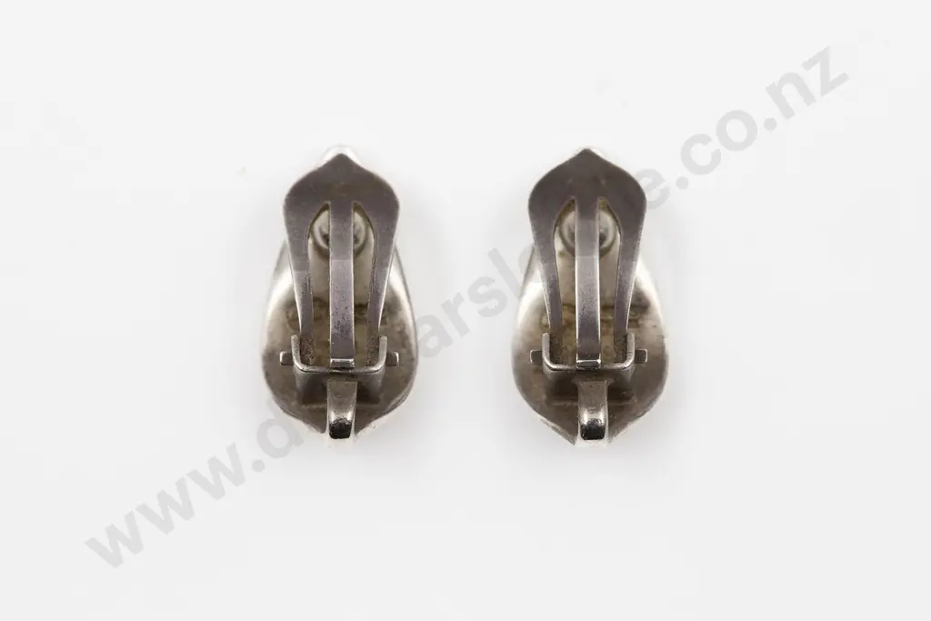 C1970's Georg Jensen S/S #128B Clip Back Earrings Image 1++