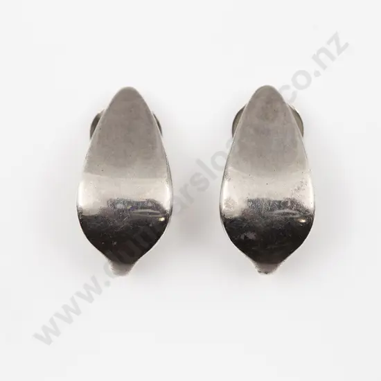 C1970's Georg Jensen S/S #128B Clip Back Earrings