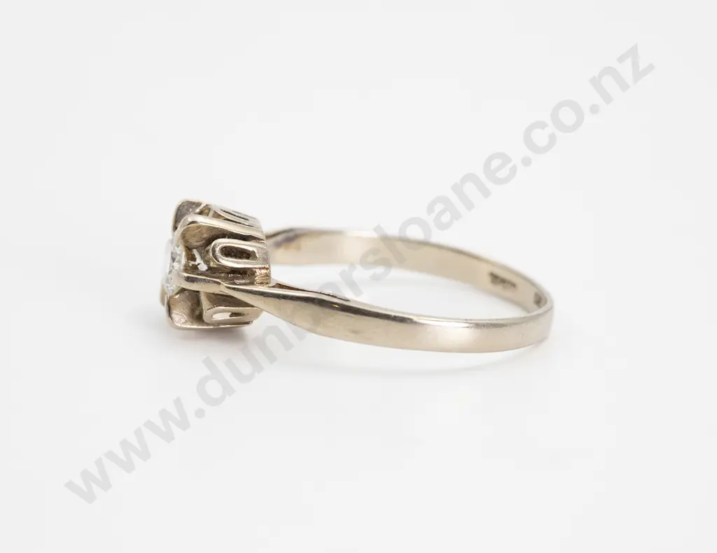 14ct White Gold Solitaire Diamond Ring Image 1++