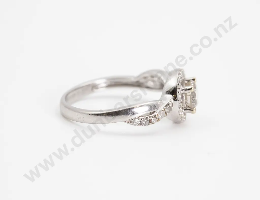 14ct White Gold 21stone Diamond Cluster Ring Image 1++