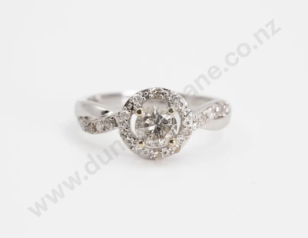 14ct White Gold 21stone Diamond Cluster Ring Image 1++