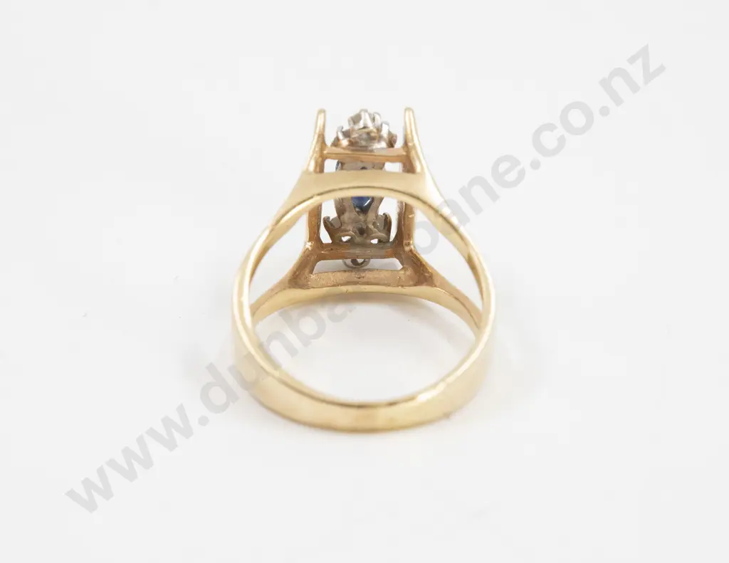 14ct Seven Stone Sapphire and Diamond Dress Ring Image 1++