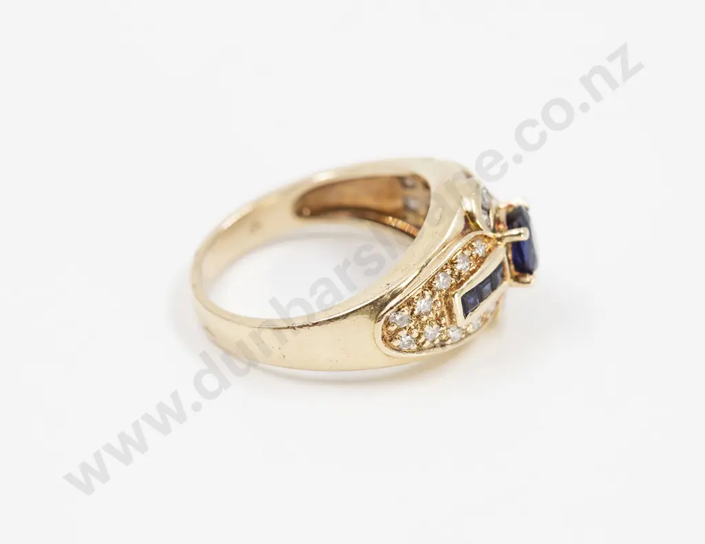 14ct 23stone Sapphire and Diamond Dress Ring Image 1++