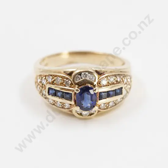 14ct 23stone Sapphire and Diamond Dress Ring