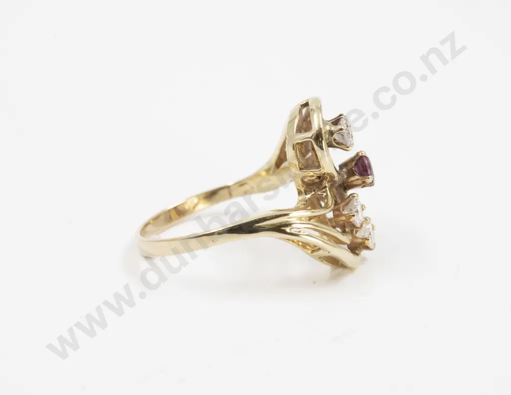 14ct Ruby and Diamond Dress Ring Image 1++