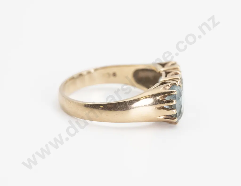 9ct Three Stone Topaz Bridge Ring Image 1++