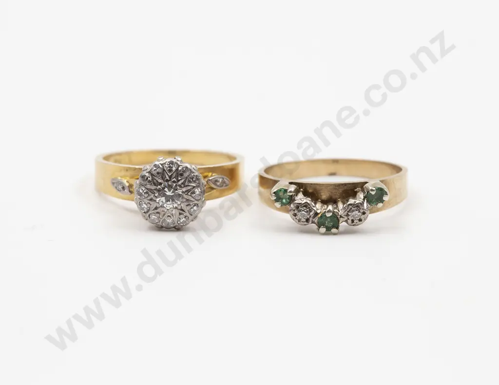 18ct and Platinum 13stone Diamond Cluster Ring Image 1++
