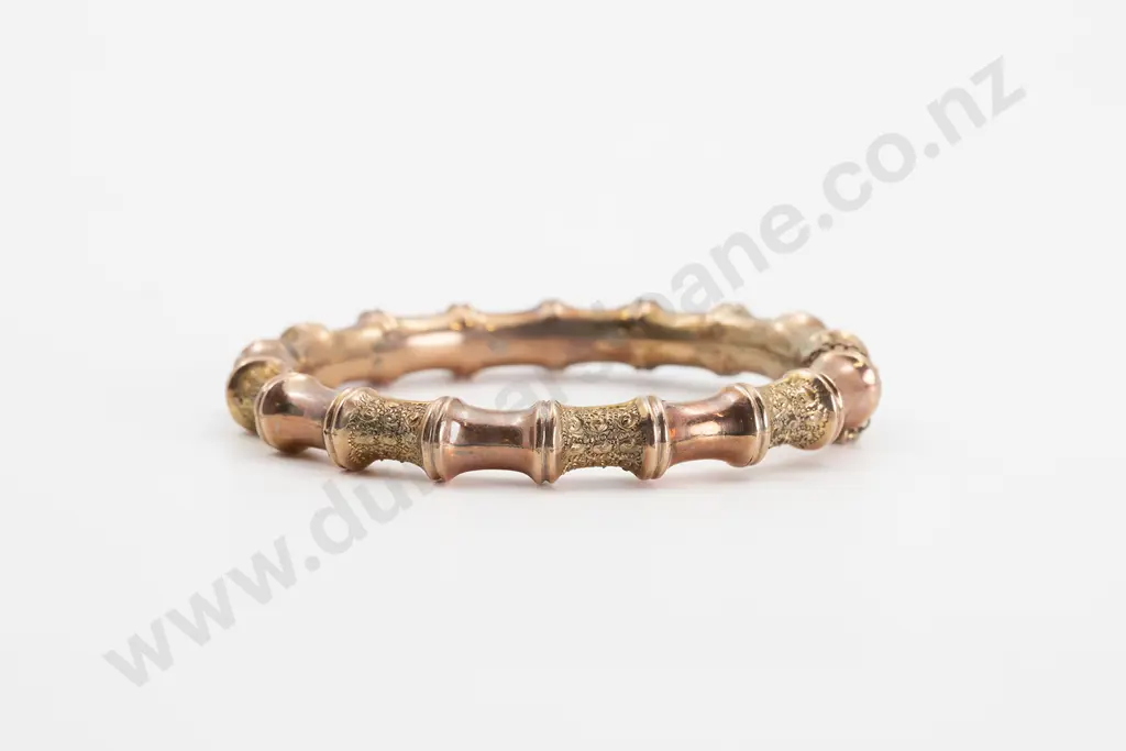 9ct Bamboo Hinged Snap Bangle Image 1++