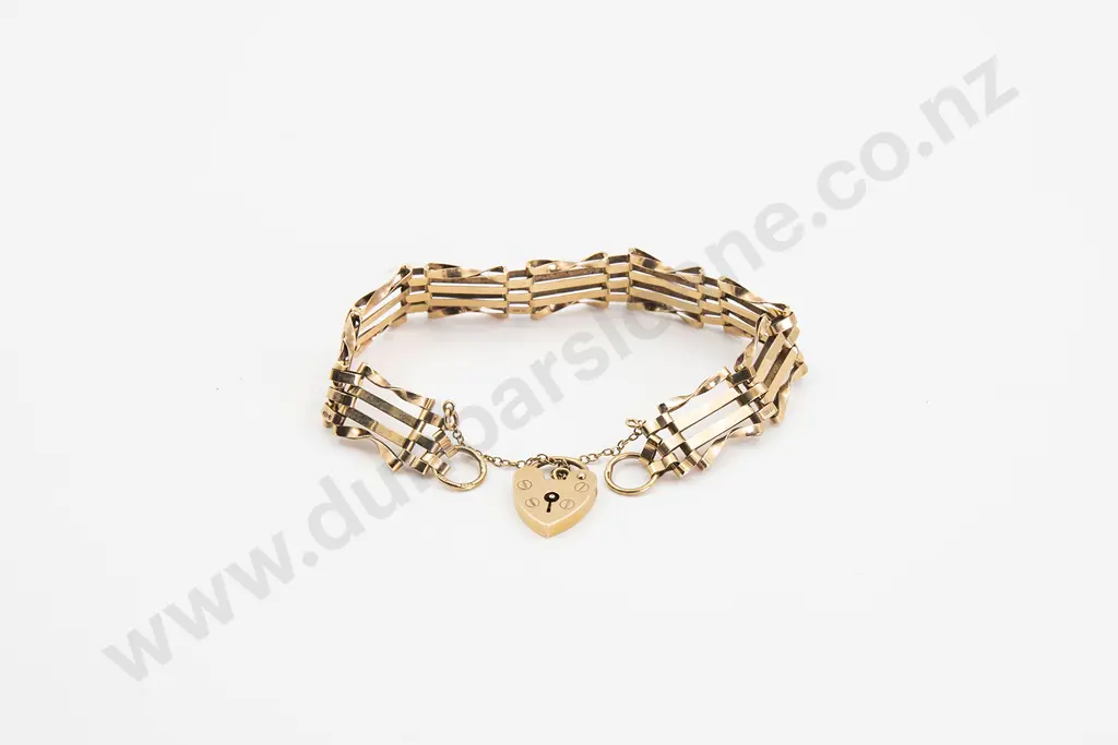 9ct Fancy Gate Link Bracelet Image 1++