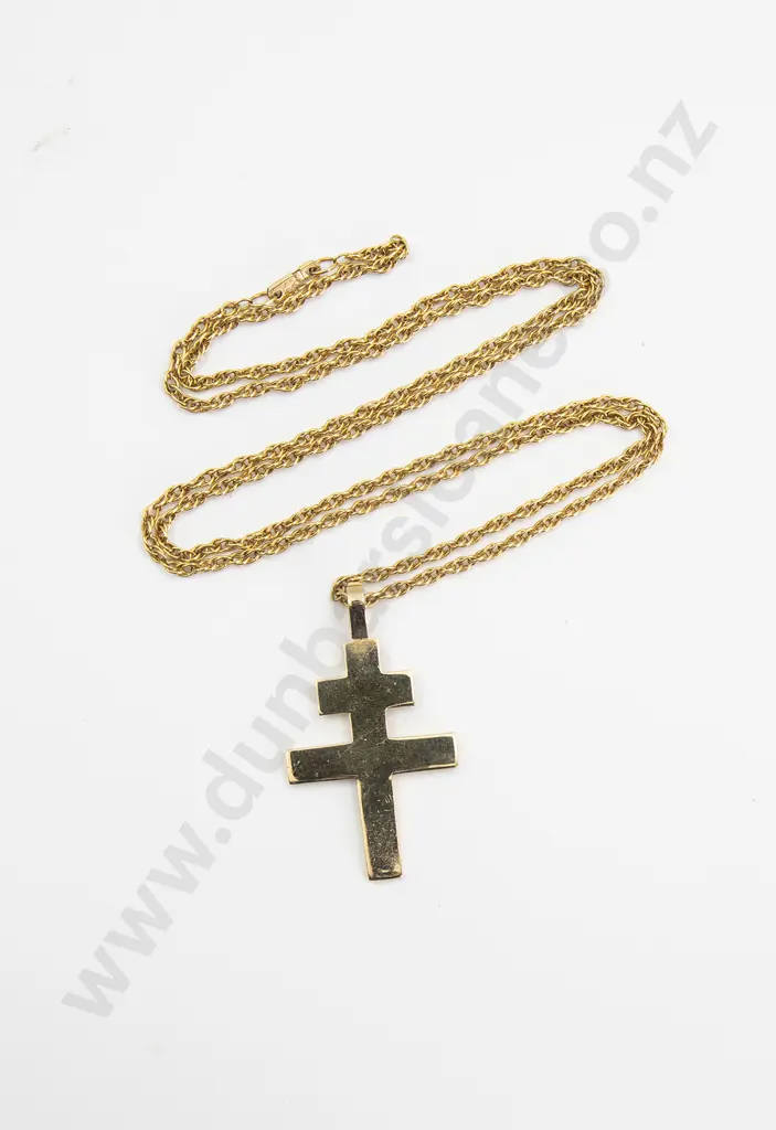 18ct Double Cross Pendant Image 1++