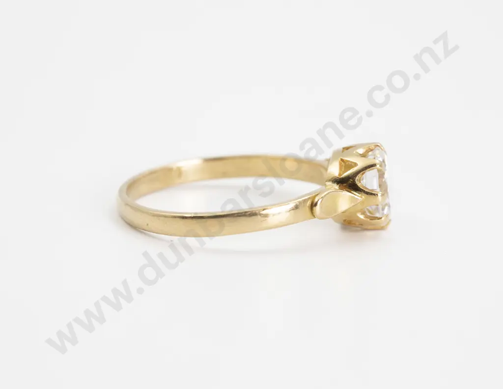 18ct Single Stone Cubic Zirconia Ring Image 1++