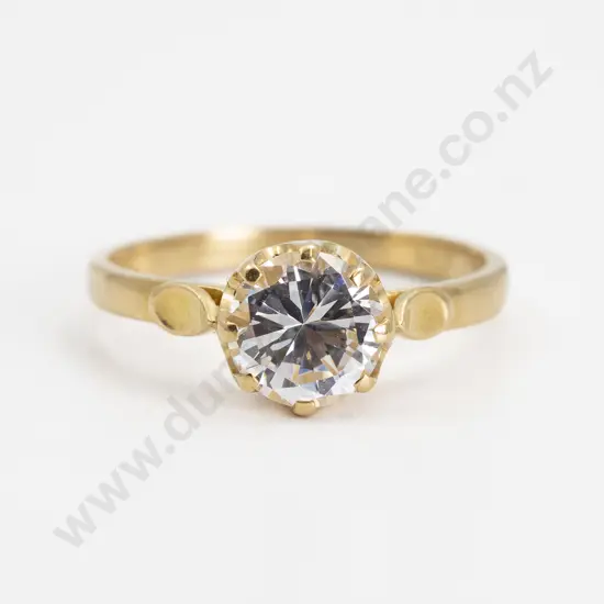 18ct Single Stone Cubic Zirconia Ring