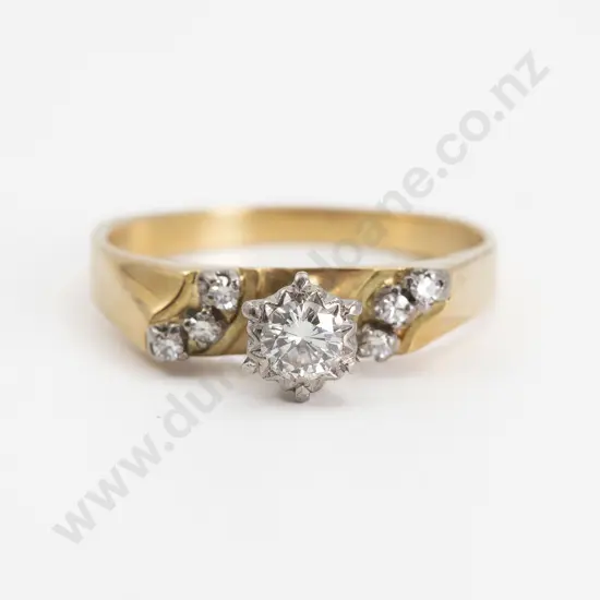 18ct & Palladium Solitaire Diamond Ring
