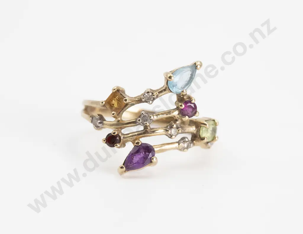 9ct 12 Stone Multi-Gem Dress Band Image 1++