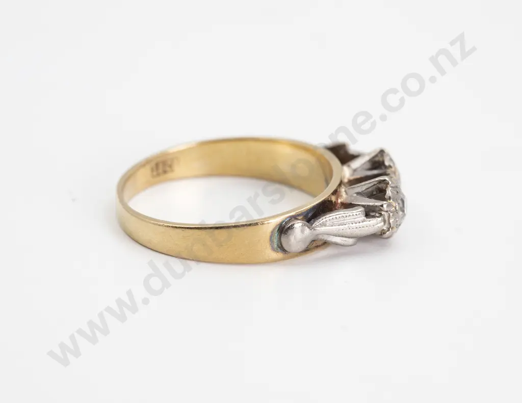 18ct Two Stone Diamond Bridge Ring Image 1++
