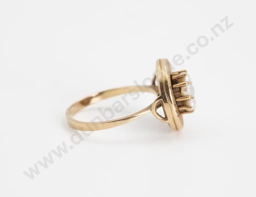 14ct Six Pearl Cluster Ring Image 1++