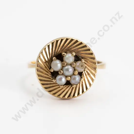 14ct Six Pearl Cluster Ring