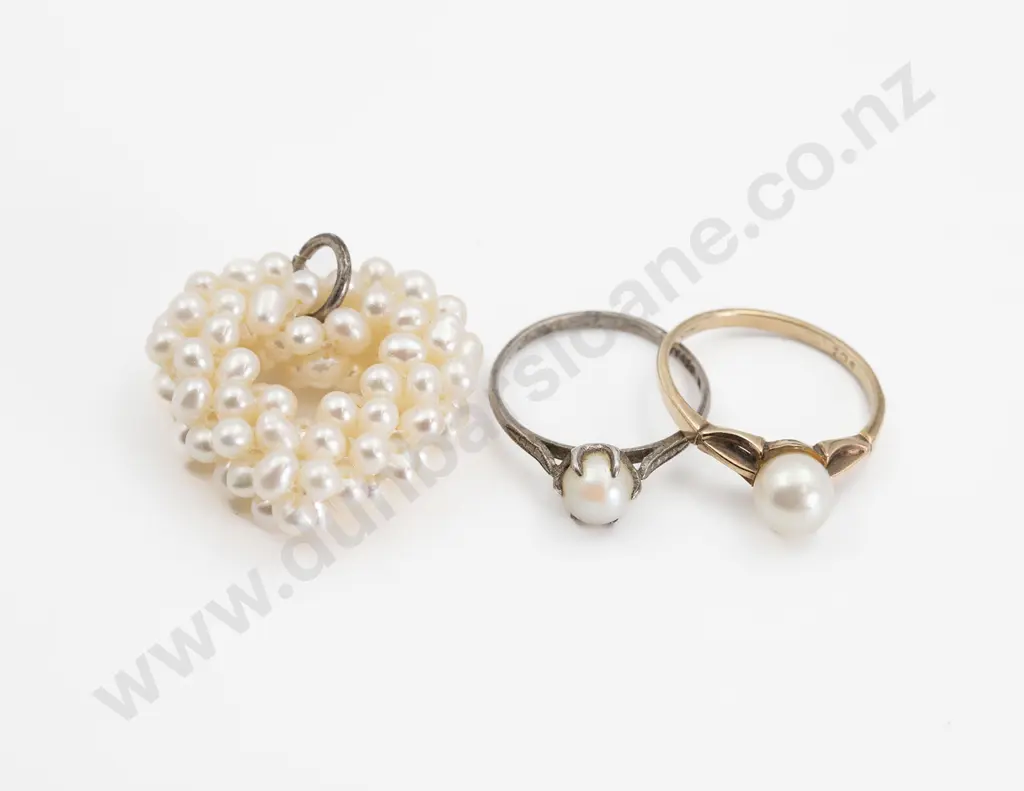 9ct Single Cultured Pearl Ring Image 1++