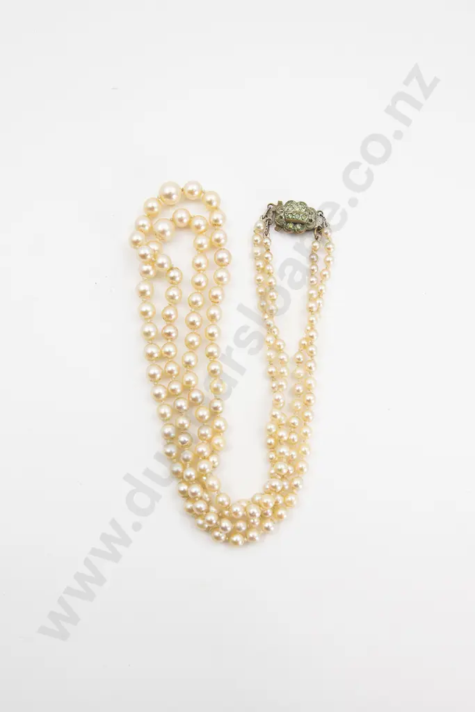 Double Strand Graduated Cultured Pearl Necklace Image 1++