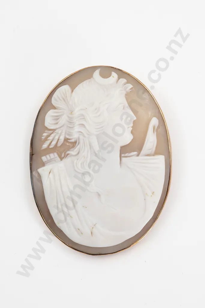 Large Late Victorian 9ct Framed Classical Cameo Brooch Image 1++