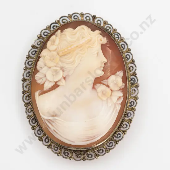 Two Silver Framed Cameo Brooches