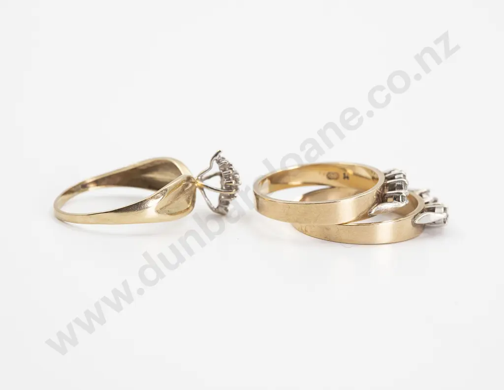 Two 9ct Five Stone Diamond Curve Bands Image 1++