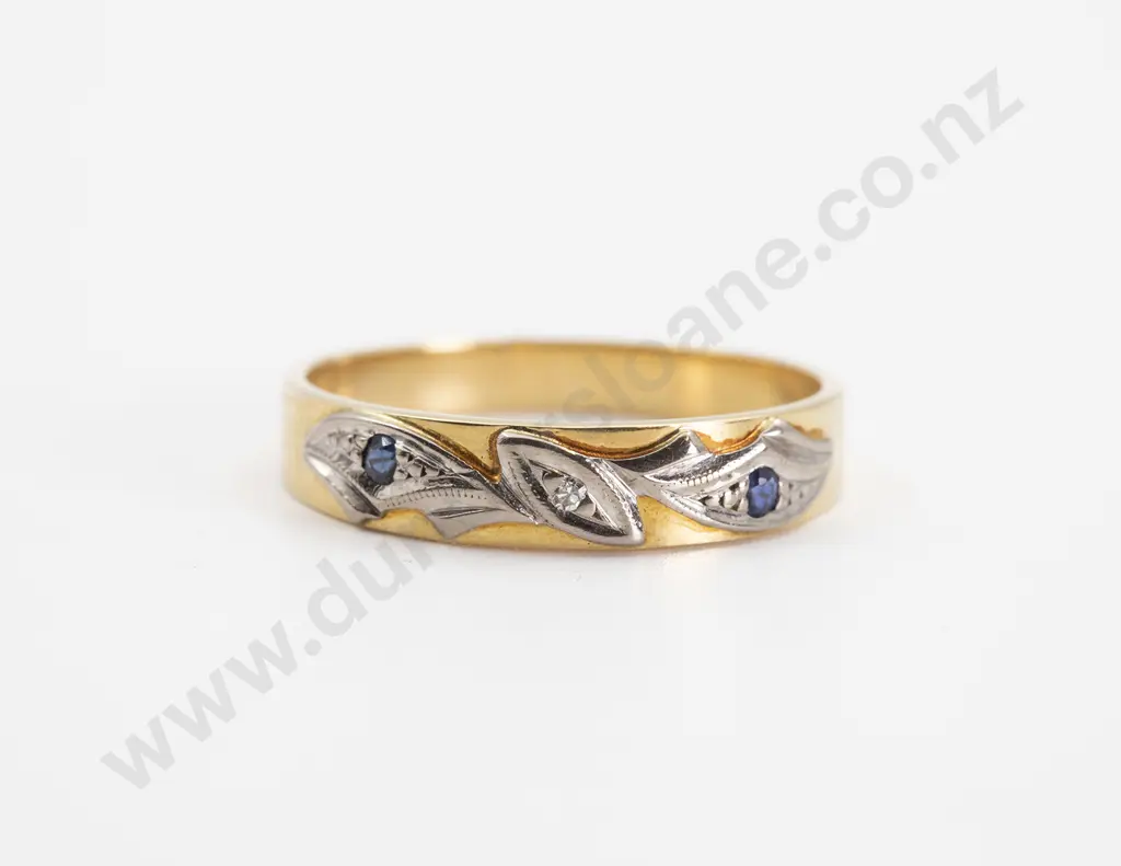 18ct Three Stone Sapphire and Diamond Eternity Band Image 1++