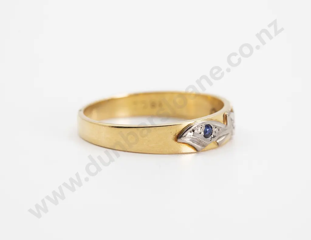 18ct Three Stone Sapphire and Diamond Eternity Band Image 1++
