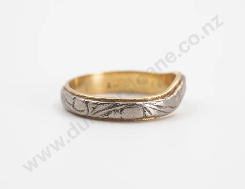 18ct and Palladium Curve Band Image 1++