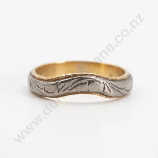 18ct and Palladium Curve Band