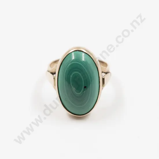 14ct Single Malachite Ring