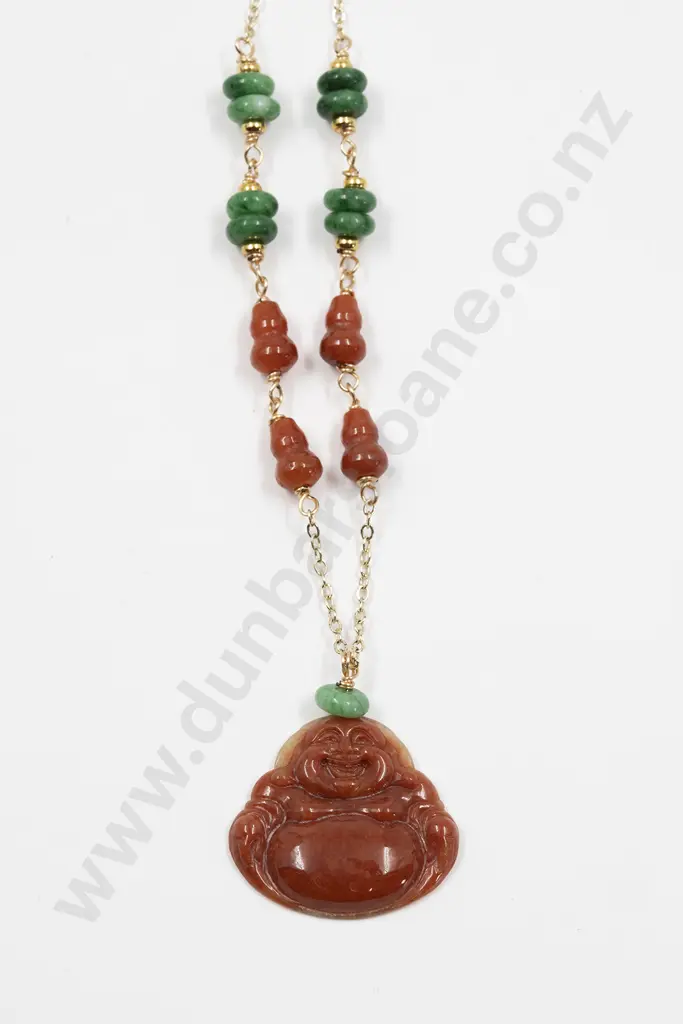 Blood Jade Buddha Necklace Image 1++