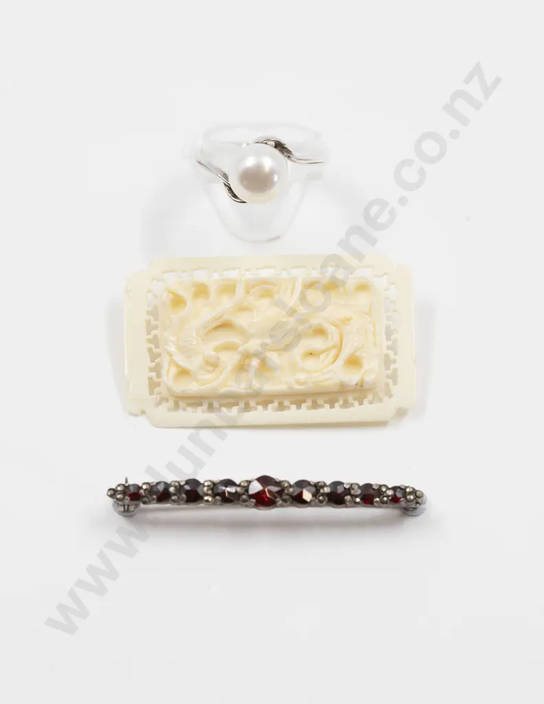 S/S Single Cultured Pearl Ring Image 1++