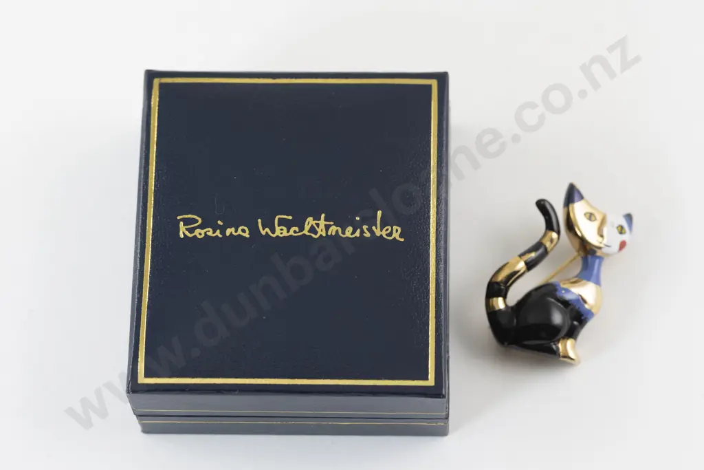 Boxed Goebel Rosina Wachtmeister Cat Brooch Image 1++
