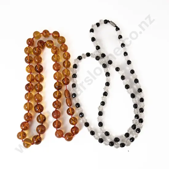 Single Strand Uniform Amber Bead Necklace