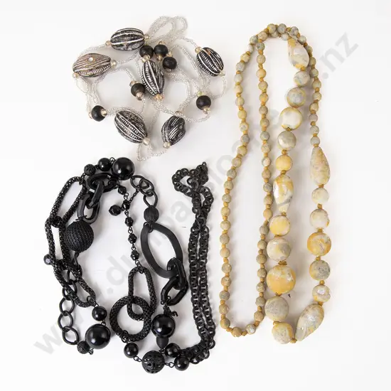 Three Flapper Style Bead Necklaces