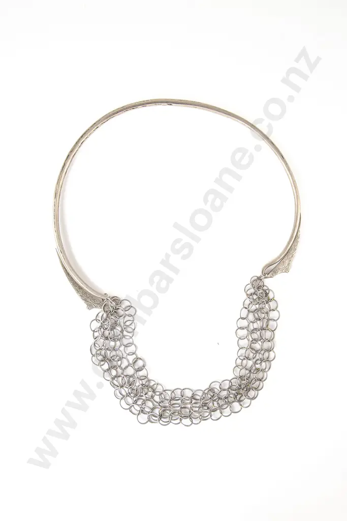 Ethnic Design White Metal Choker Collar Image 1++